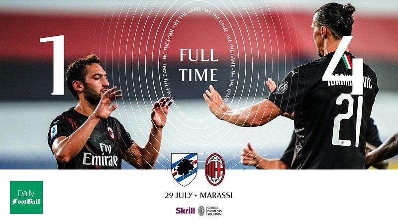 نتیجه بازی میلان و سمپدوریا در هفته 37 سری آ