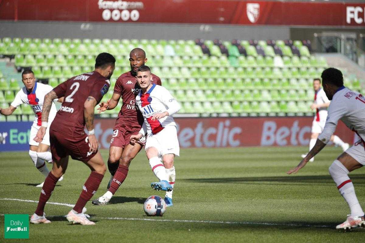 نتیجه بازی پاری سن ژرمن و متز| پیروزی پی اس جی در خانه متز