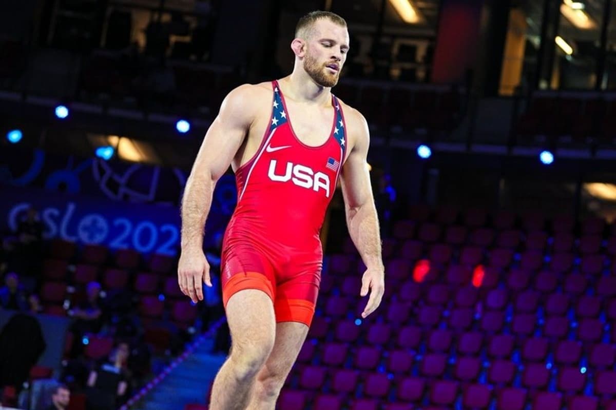 فیلم| مصاحبه دیوید تیلور پیش از کشتی با حسن یزدانی در فینال مسابقات جهانی 2022