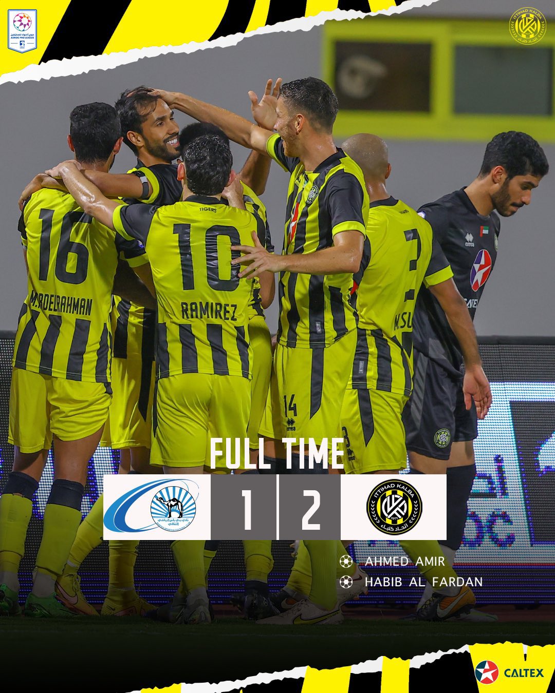 نتیجه و خلاصه بازی الاتحاد کلبا و بنی یاس| شاگردان فرهاد مجیدی به 2 امتیازی صدر جدول لیگ امارات رسیدند