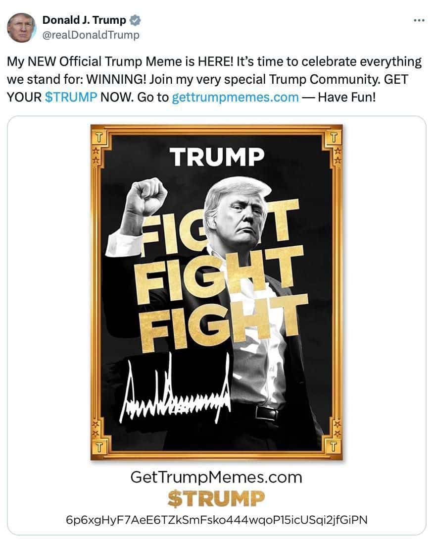 عکس| لینک استخراج میم کوین ترامپ