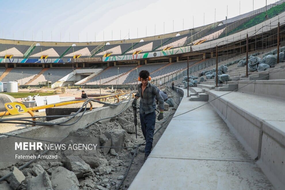 عکس| ورزشگاه آزادی در مسیر نوسازی؛ آماده‌سازی برای میزبانی‌های بزرگ
