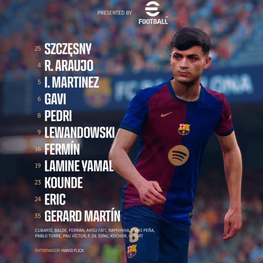 ترکیب بارسلونا مقابل خیرونا برای بازی امروز 10 فروردین 1404