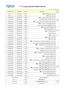 'عکس| لیست کامل قیمت محصولات ایران خودرو در تیر 1404'