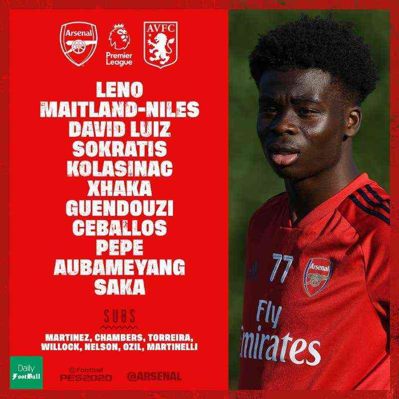 ترکیب آرسنال مقابل استون ویلا مشخص شد