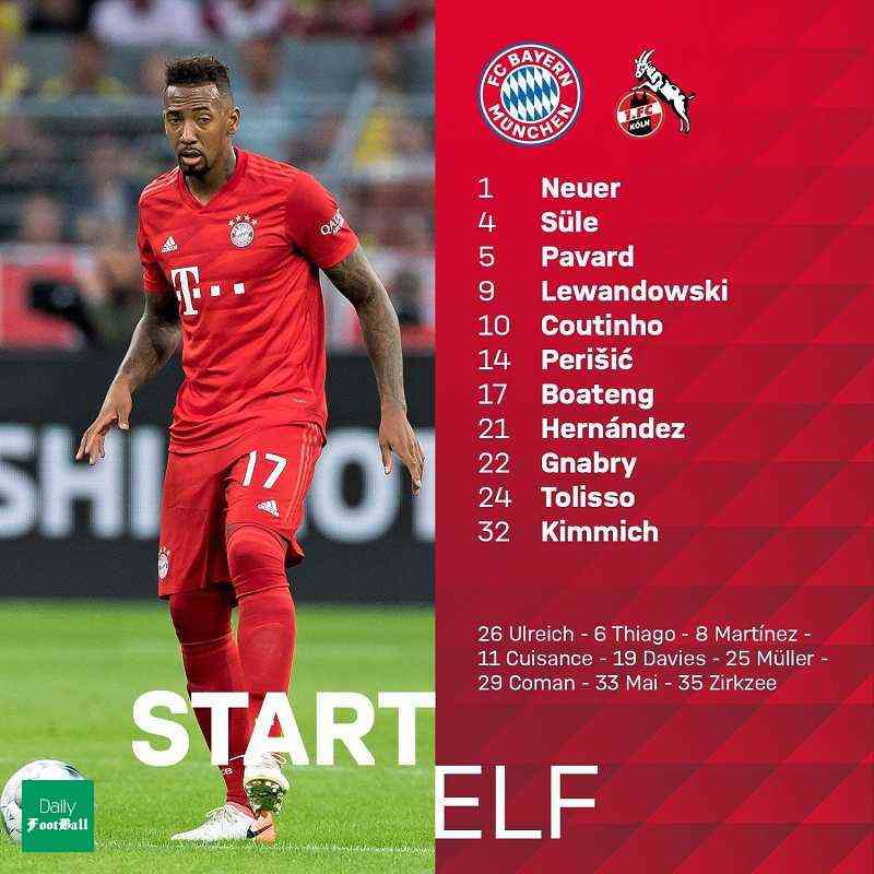 ترکیب اصلی بایرن مونیخ مقابل کلن مشخص شد