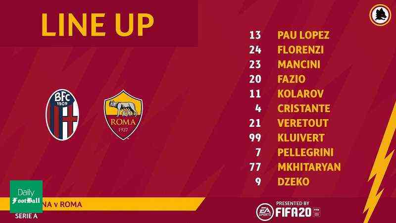 ترکیب اصلی رم مقابل بولونیا اعلام شد