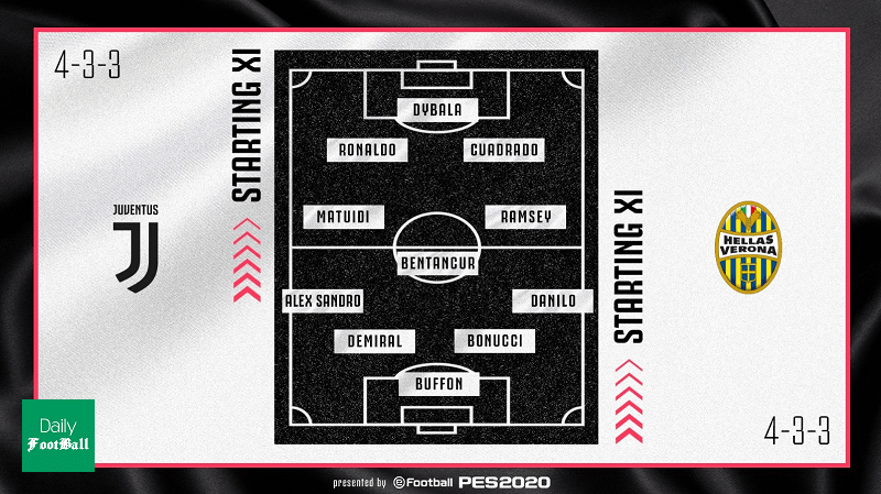 ترکیب اصلی یوونتوس مقابل هلاس ورونا