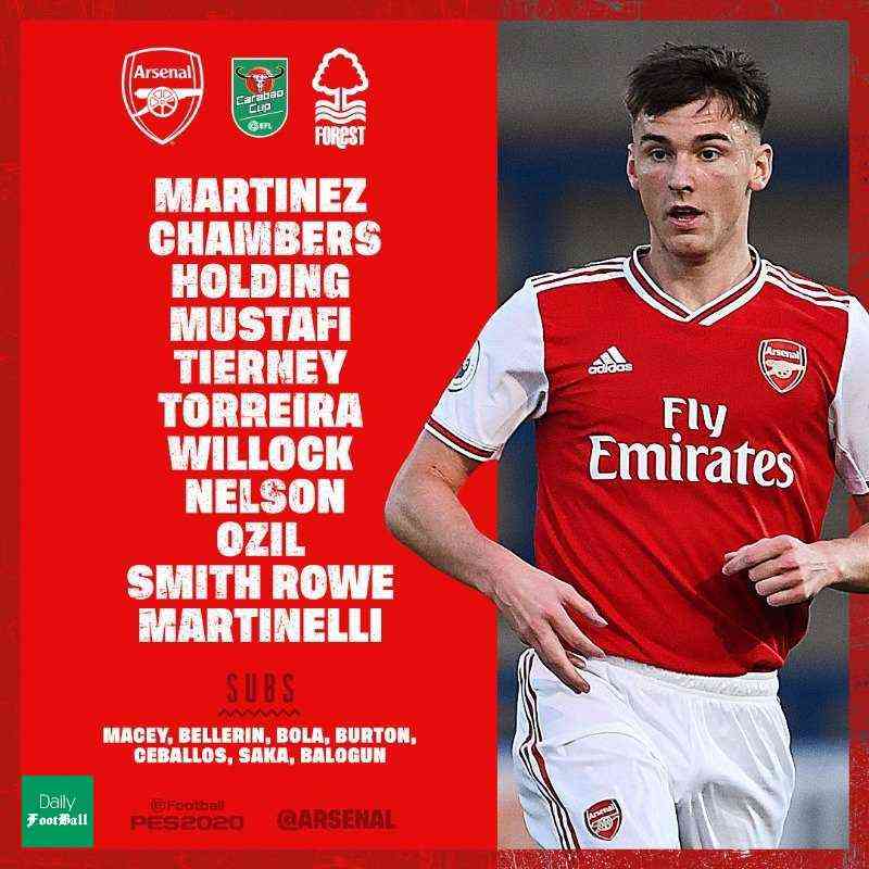 ترکیب اصلی آرسنال مقابل ناتینگهام فارست