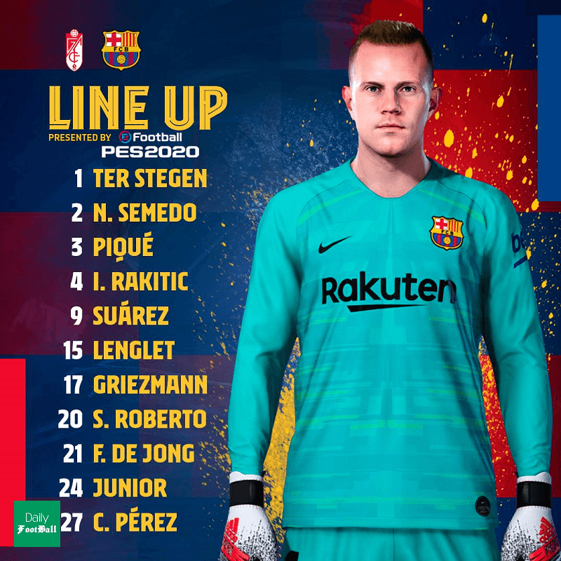 ترکیب اصلی بارسلونا مقابل گرانادا