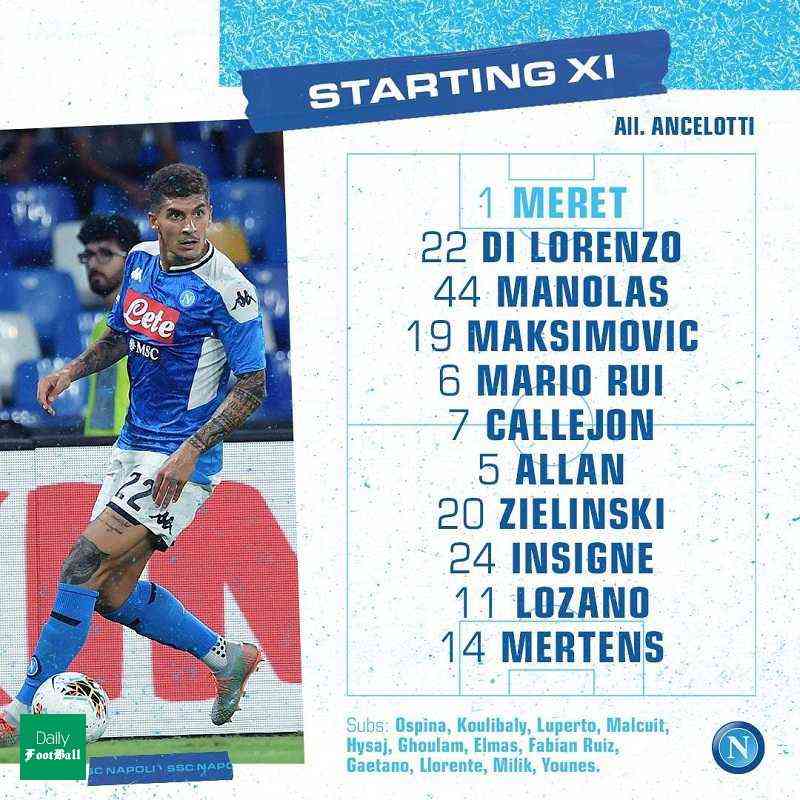 ترکیب اصلی ناپولی مقابل کالیاری