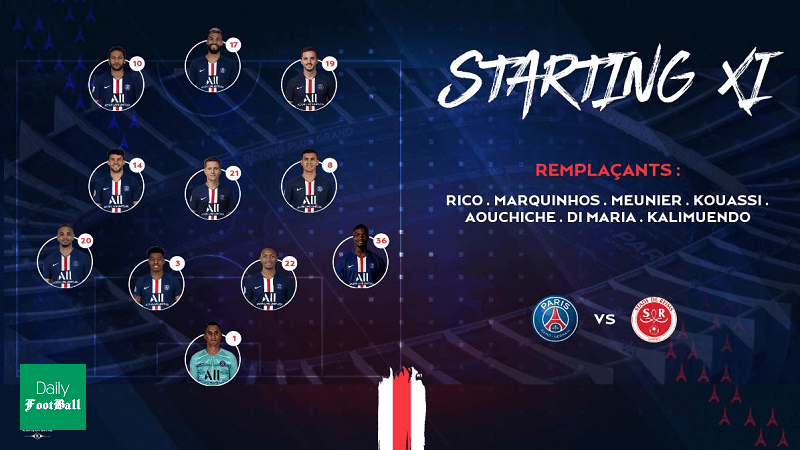 ترکیب اصلی پاری سن ژرمن مقابل رنس