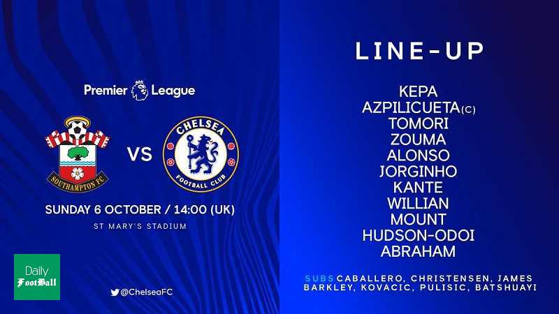 ترکیب اصلی چلسی مقابل ساوتهمپتون