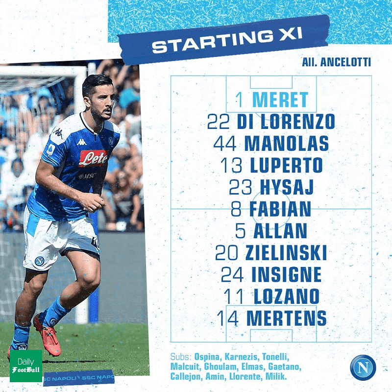 ترکیب اصلی ناپولی مقابل تورینو