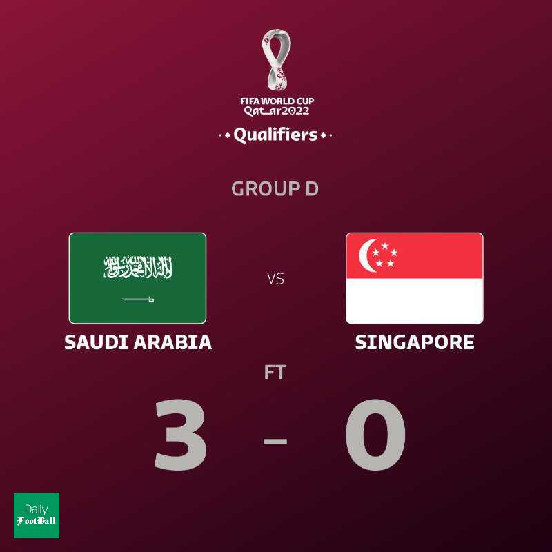 پیروزی خانگی عربستان مقابل سنگاپور در انتخابی جام جهانی 2022