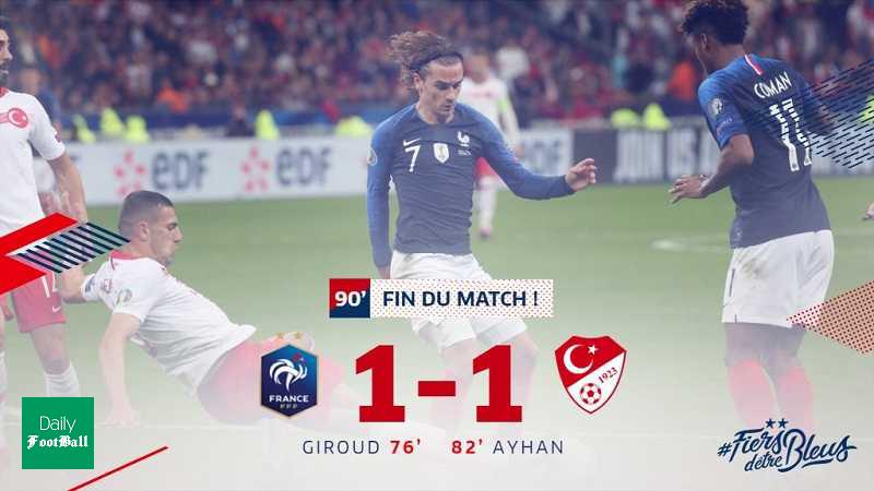 نتیجه بازی فرانسه و ترکیه/ تساوی خانگی خروس ها