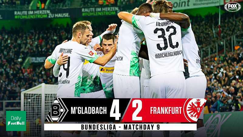 صدرنشینی مونشن گلادباخ با پیروزی پرگل مقابل آینتراخت فرانکفورت