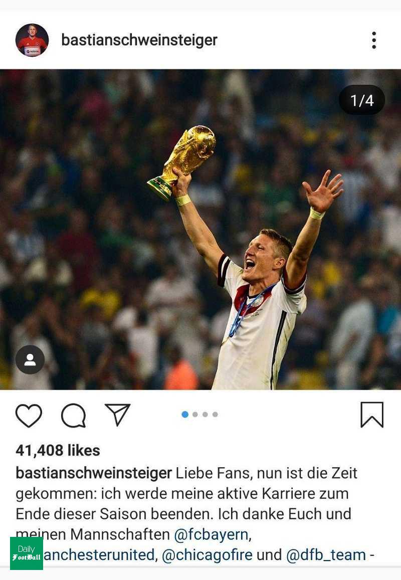 خداحافظی رئیس؛ باستین شواین اشتایگر از دنیای فوتبال خداحافظی کرد