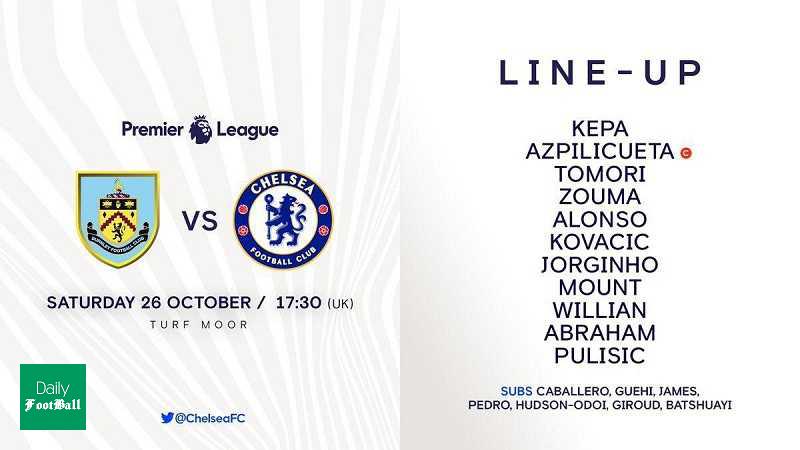 ترکیب اصلی چلسی مقابل برنلی
