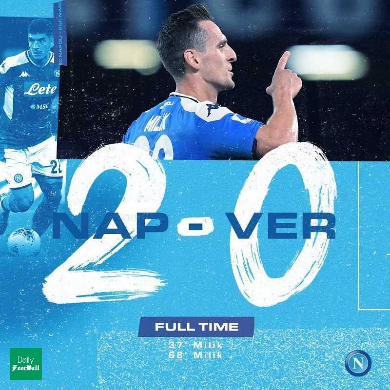 نتیجه بازی ناپولی و هلاس ورونا/ پیروزی ناپولی با دبل میلیک