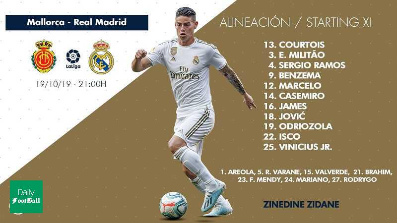 ترکیب اصلی رئال مادرید مقابل مایورکا