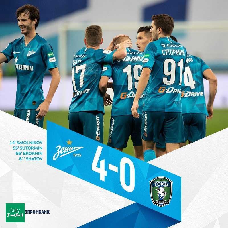 نتیجه بازی زنیت و تام تومسک/ پیروزی پرگل یاران سردار آزمون