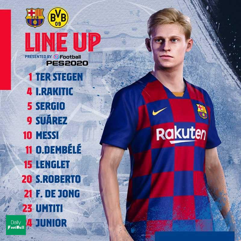 ترکیب بارسلونا و دورتموند اعلام شد