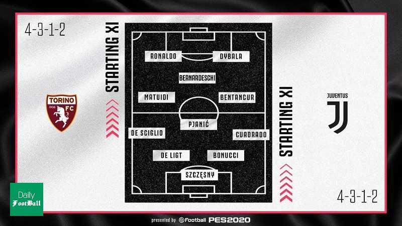 ترکیب یوونتوس مقابل تورینو در هفته یازدهم سری آ