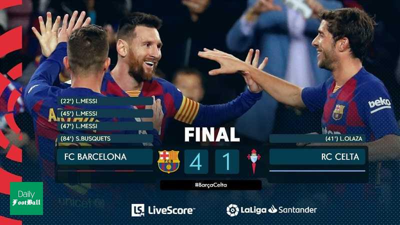 نتیجه بازی بارسلونا و سلتاویگو/ بازگشت بارسا به صدر با هتریک مسی