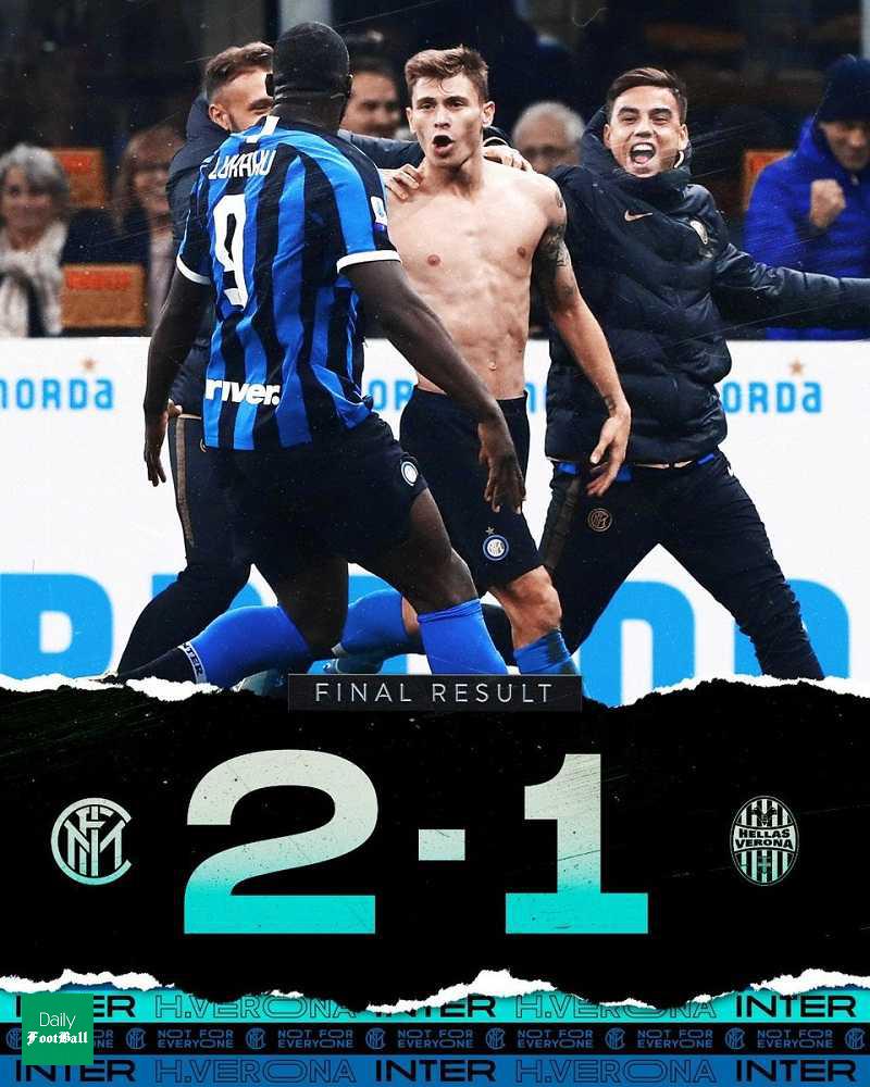 نتیجه بازی اینتر و هلاس ورونا/ پیروزی خانگی اینتر