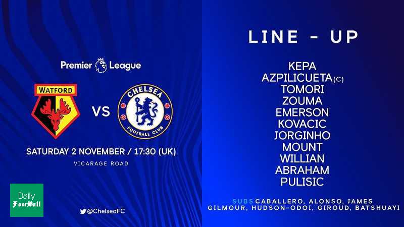 ترکیب چلسی مقابل واتفورد در هفته یازدهم لیگ برتر انگلیس