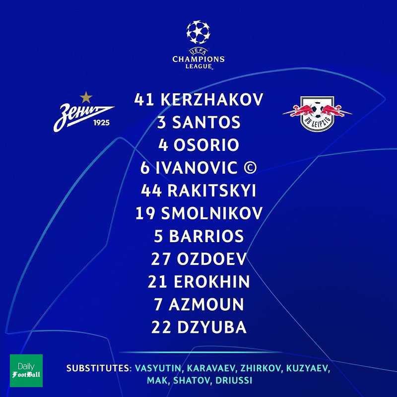 سردار آزمون در ترکیب زنیت مقابل لایپزیگ