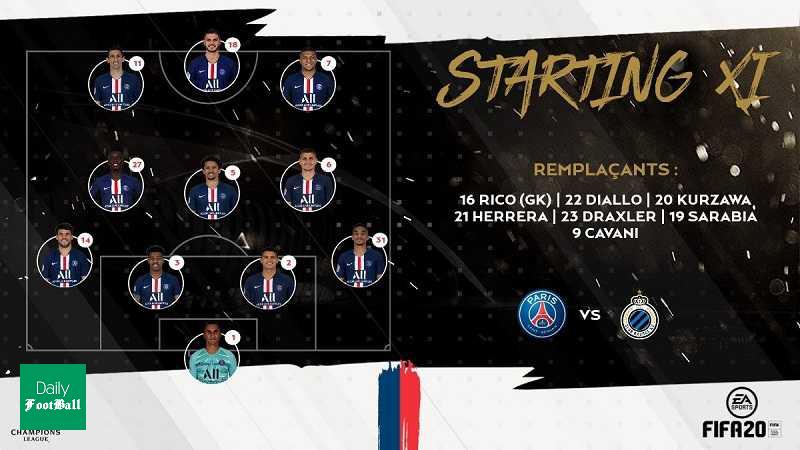 ترکیب پاری سن ژرمن مقابل کلوب بروژ مشخص شد