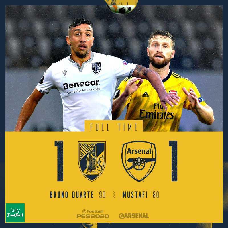 نتیجه بازی آرسنال و ویتوریا گیمارش/ تساوی ناامید کننده توپچی ها