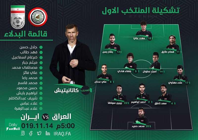 ترکیب اصلی عراق مقابل ایران مشخص شد