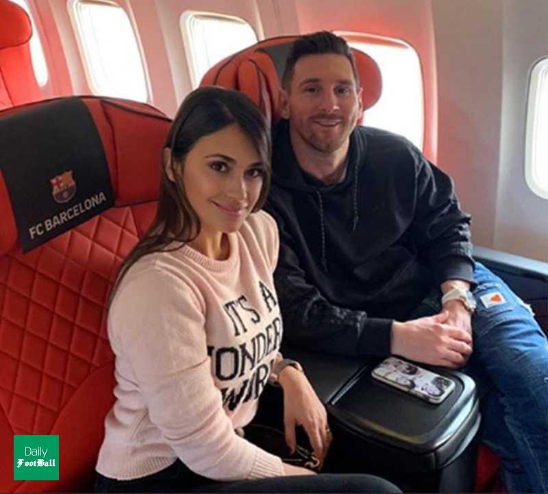 لیونل مسی و همسرش پیش از مراسم توپ طلا 2019