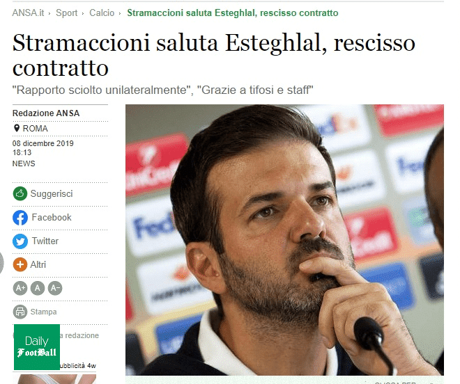 بیانیه استراماچونی: مجبور به ترک استقلال هستم!