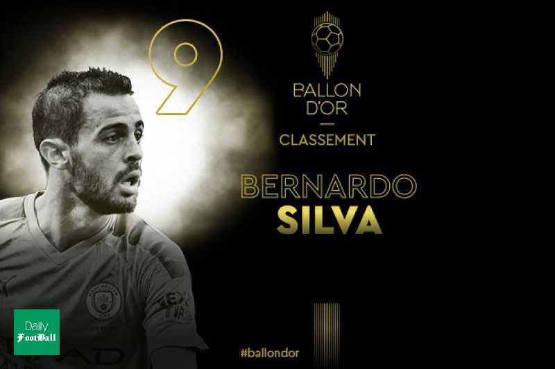 برناردو سیلوا در جایگاه نهم فهرست بهترین بازیکن جهان