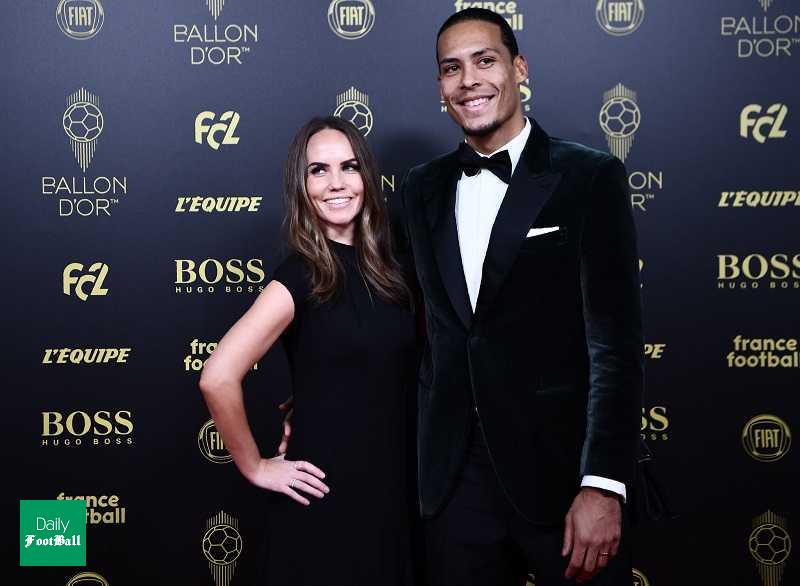 ویرجیل فن دایک و همسرش در مراسم توپ طلای 2019