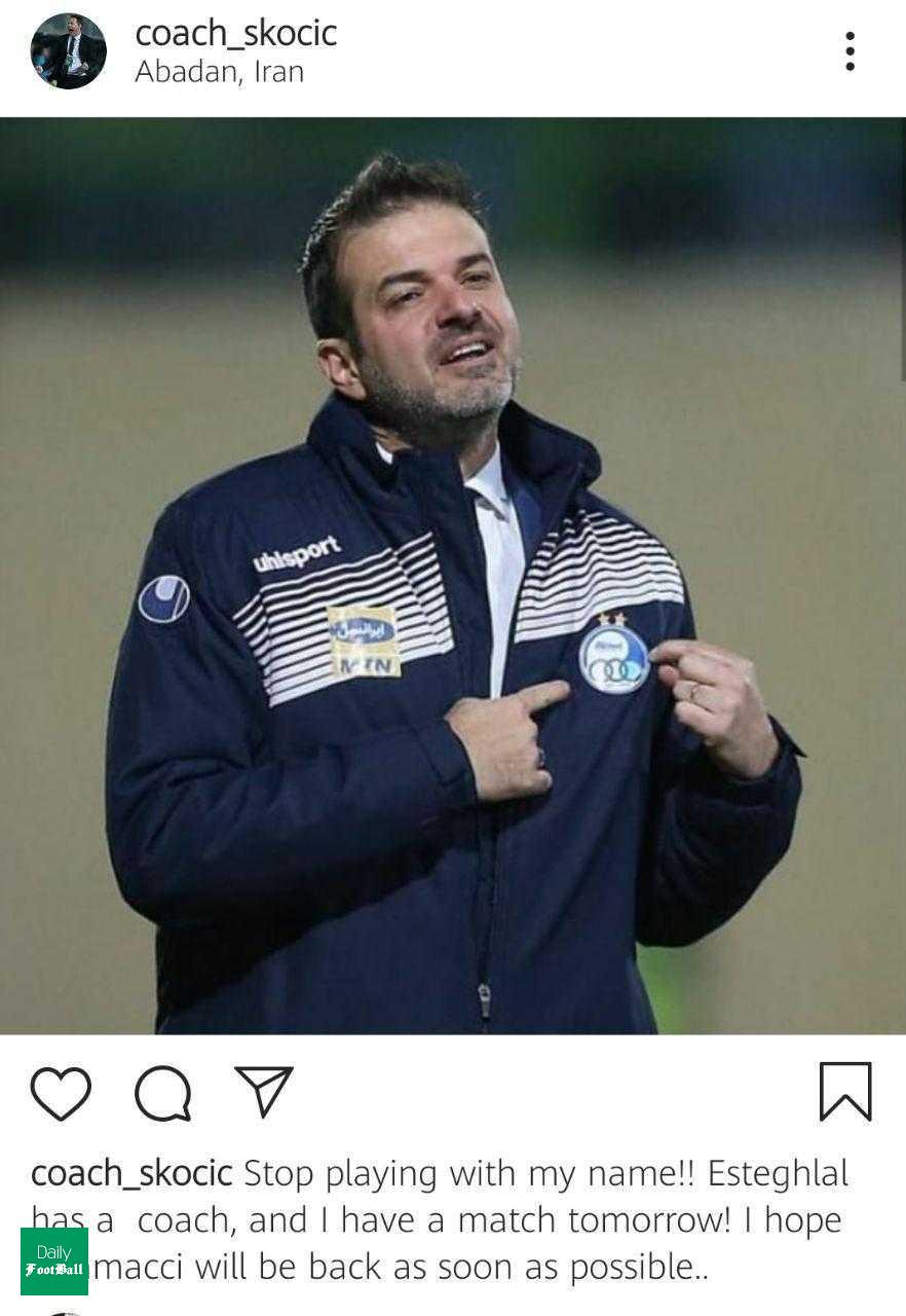 واکنش اسکوچیچ به جانشینی استراماچونی در استقلال