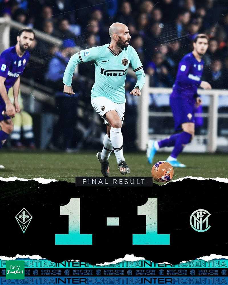 نتیجه بازی اینتر و فیورنتینا/ توقف خارج از خانه اینتر