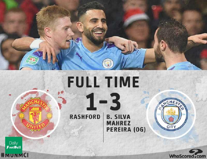 نتیجه بازی منچستریونایتد و منچسترسیتی/ پیروزی شاگردان گواردیولا در اولدترافورد
