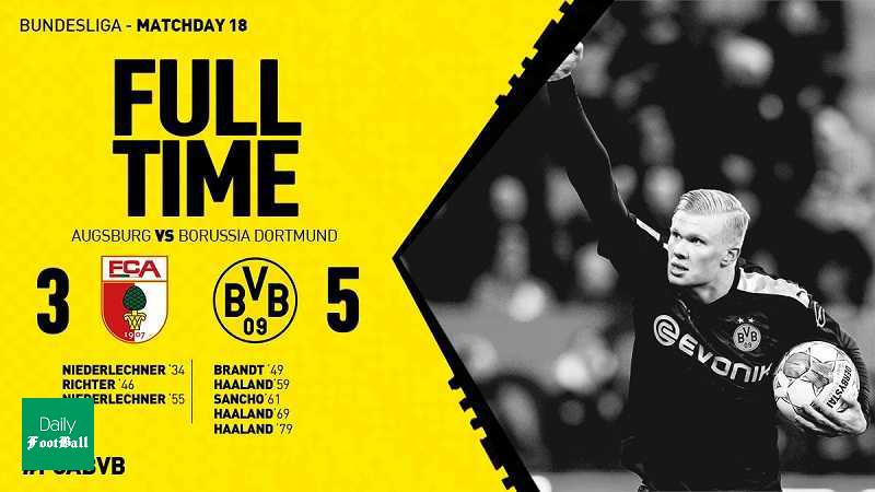 نتیجه بازی دورتموند و آگزبورگ/ پیروزی زنبورها با هتریک هالاند