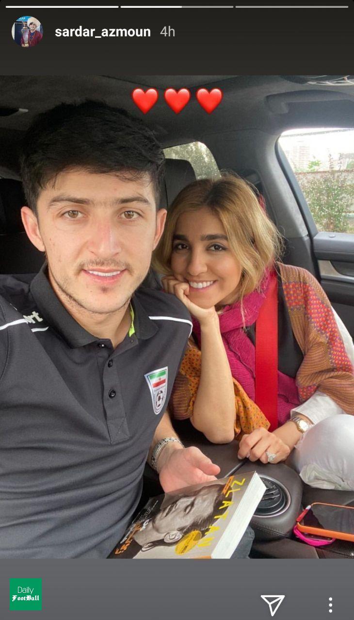 سردار آزمون و نامزدش +عکس