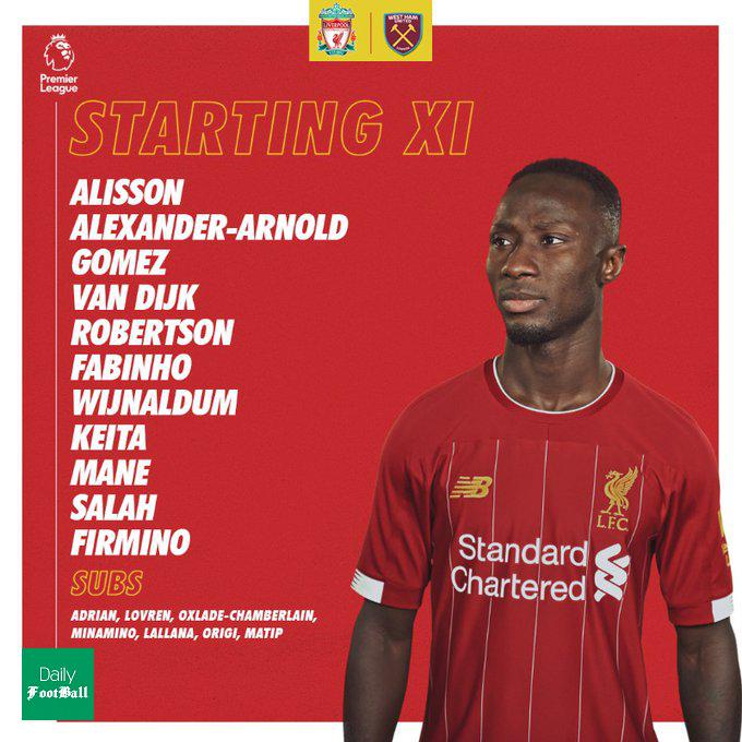 ترکیب لیورپول مقابل وستهام برای بازی امشب 5 اسفند 98