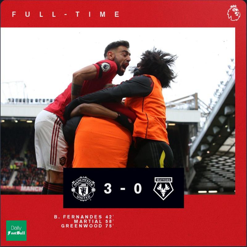 نتیجه بازی منچستریونایتد و واتفورد/ پیروزی خانگی شیاطین سرخ