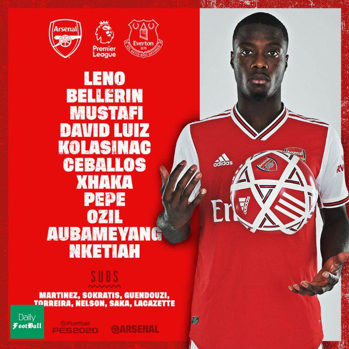 ترکیب آرسنال مقابل اورتون برای بازی امشب 4 اسفند 98