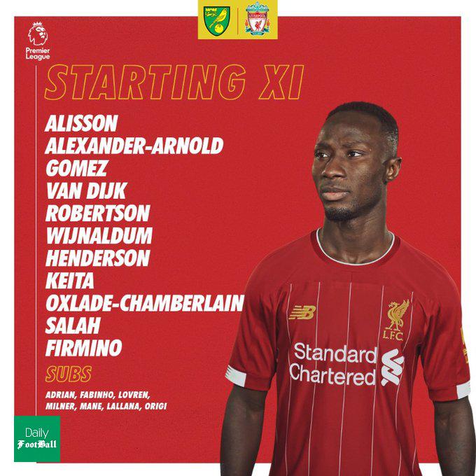 ترکیب لیورپول مقابل نوریچ سیتی برای بازی امشب 26 بهمن 98