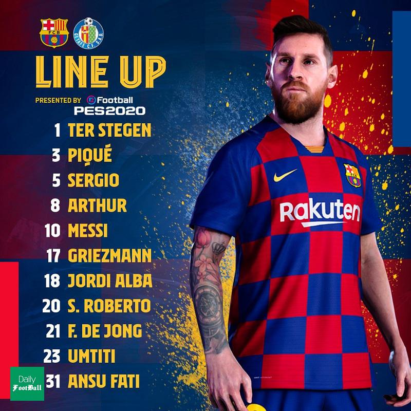 ترکیب بارسلونا مقابل ختافه برای بازی امشب 26 بهمن 98