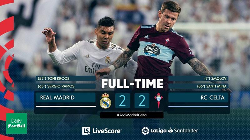 نتیجه بازی رئال مادرید و سلتاویگو/ توقف خانگی شاگردان زیدان